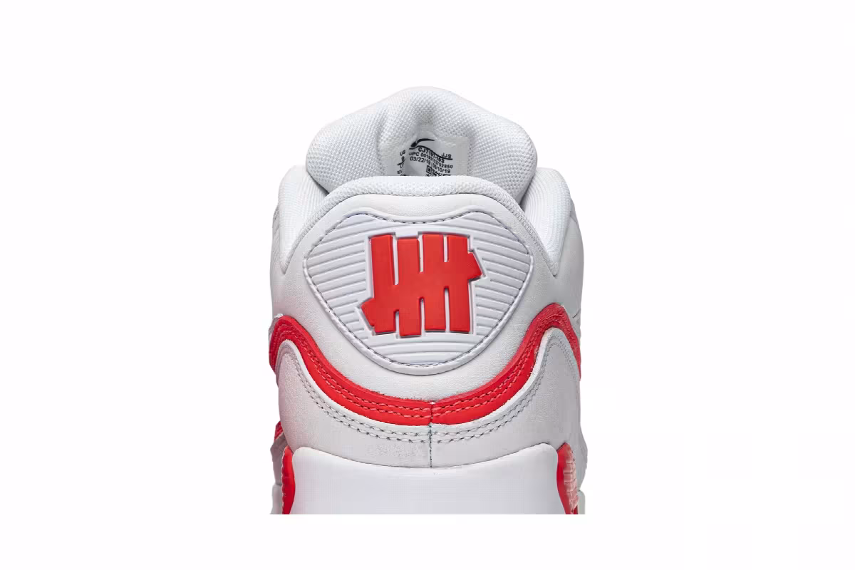 Undefeated x Nike Air Max 90 White Solar Red, view 8