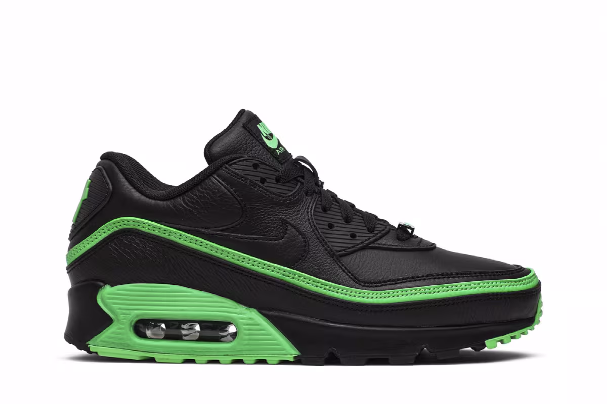 Undefeated x Nike Air Max 90 Black Green Spark, view 2
