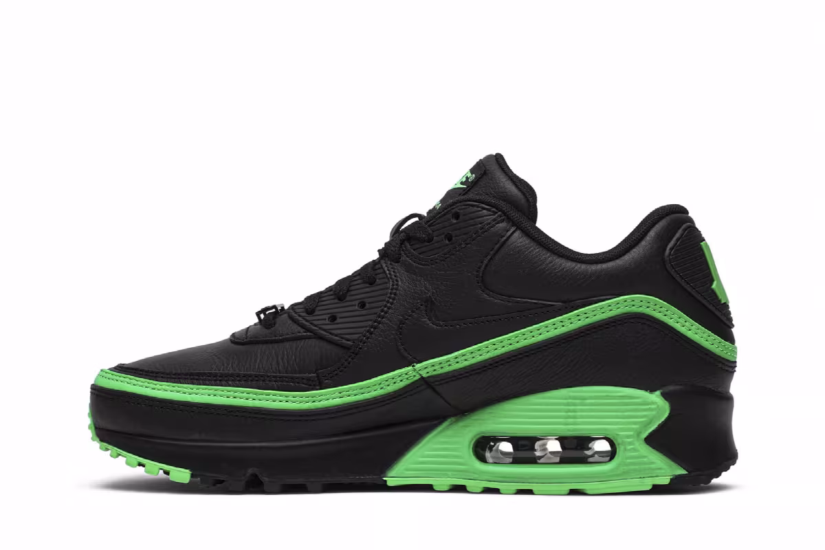 Undefeated x Nike Air Max 90 Black Green Spark, view 4