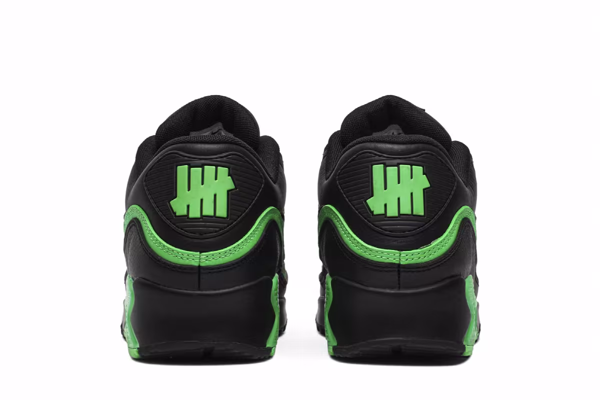 Undefeated x Nike Air Max 90 Black Green Spark, view 7