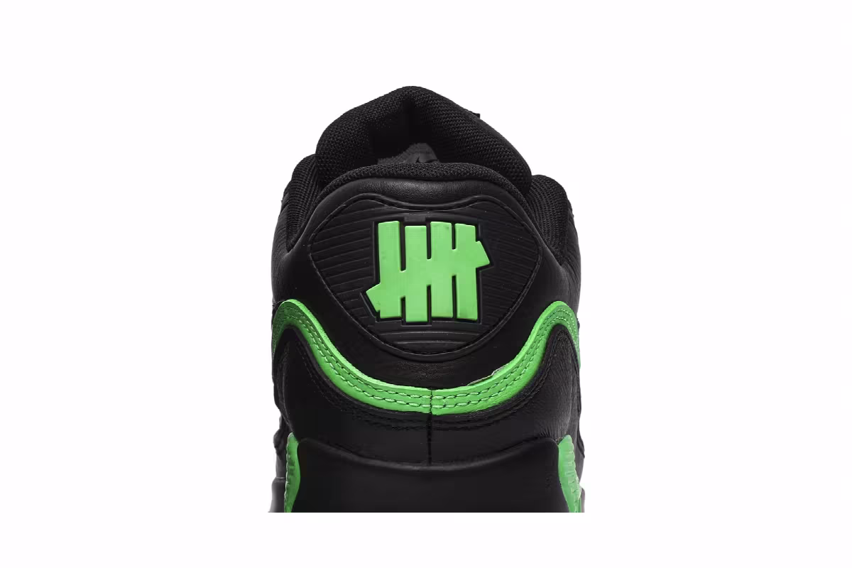 Undefeated x Nike Air Max 90 Black Green Spark, view 8