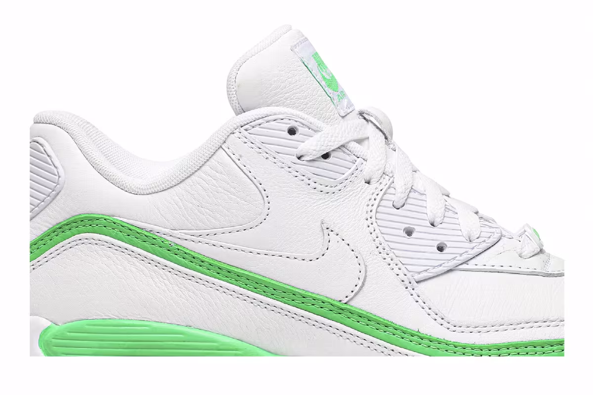 Undefeated x Nike Air Max 90 White Green Spark, view 3