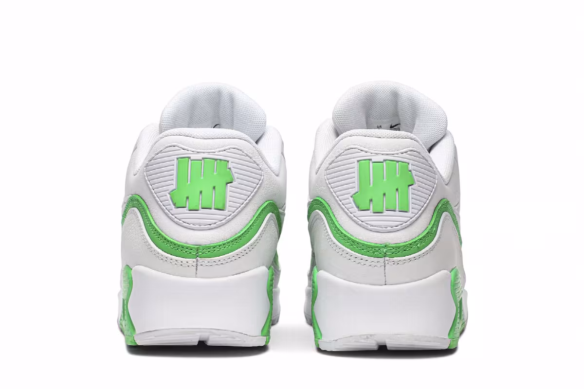 Undefeated x Nike Air Max 90 White Green Spark, view 7