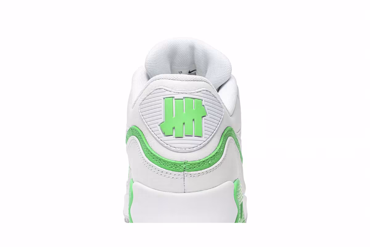 Undefeated x Nike Air Max 90 White Green Spark, view 8
