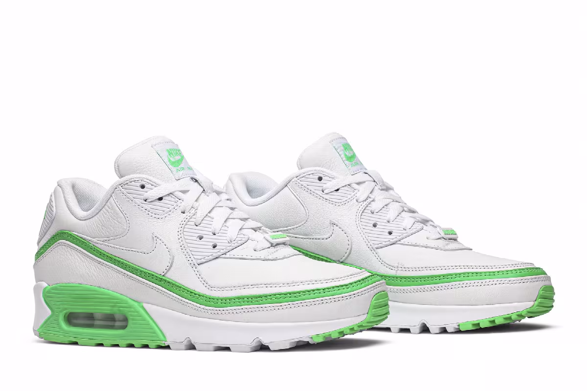 Undefeated x Nike Air Max 90 White Green Spark, view 9