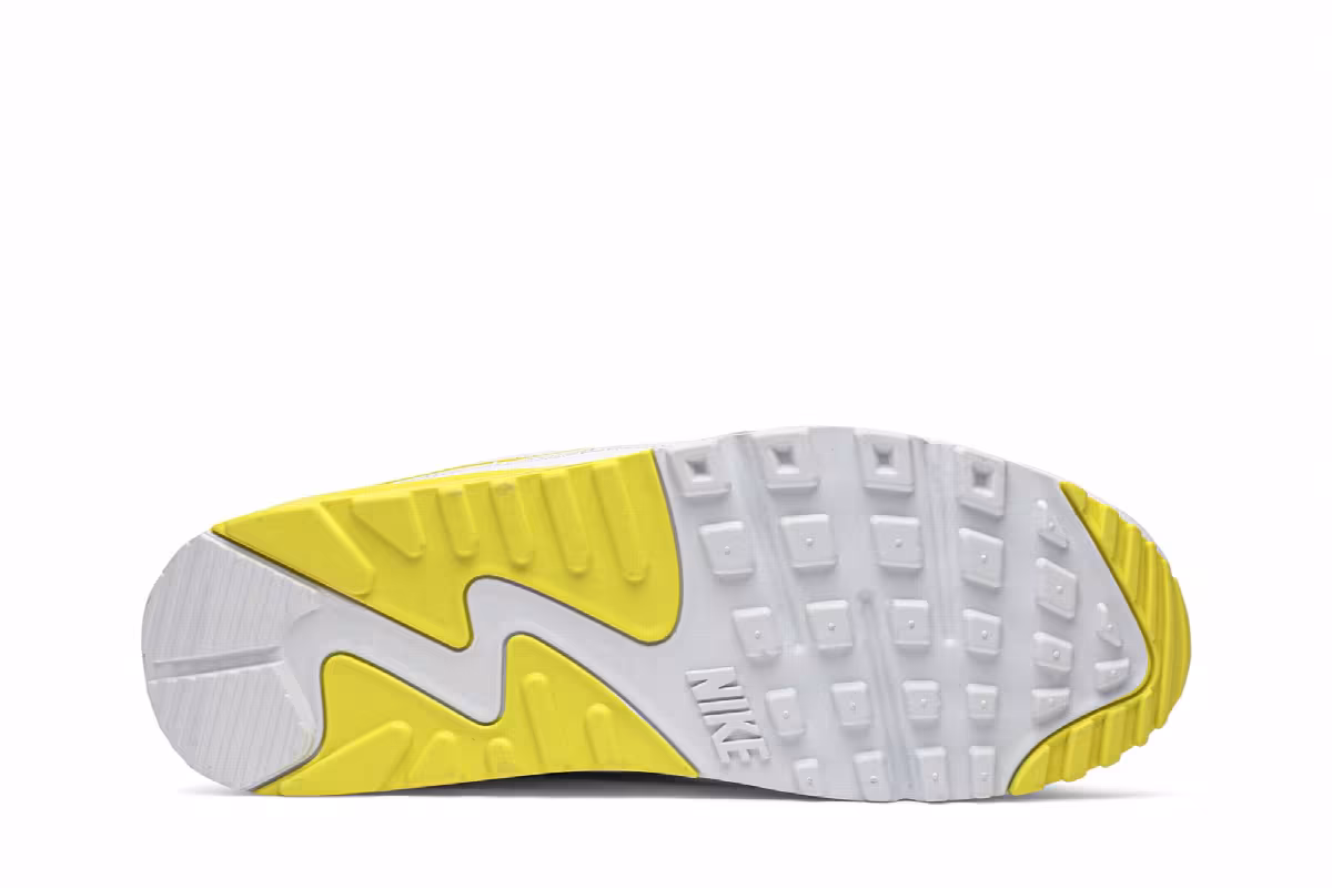 Undefeated x Nike Air Max 90 White Optic Yellow, view 5