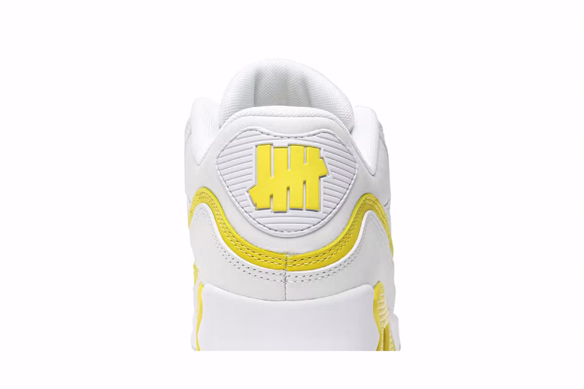 Undefeated x Nike Air Max 90 White Optic Yellow, view 8