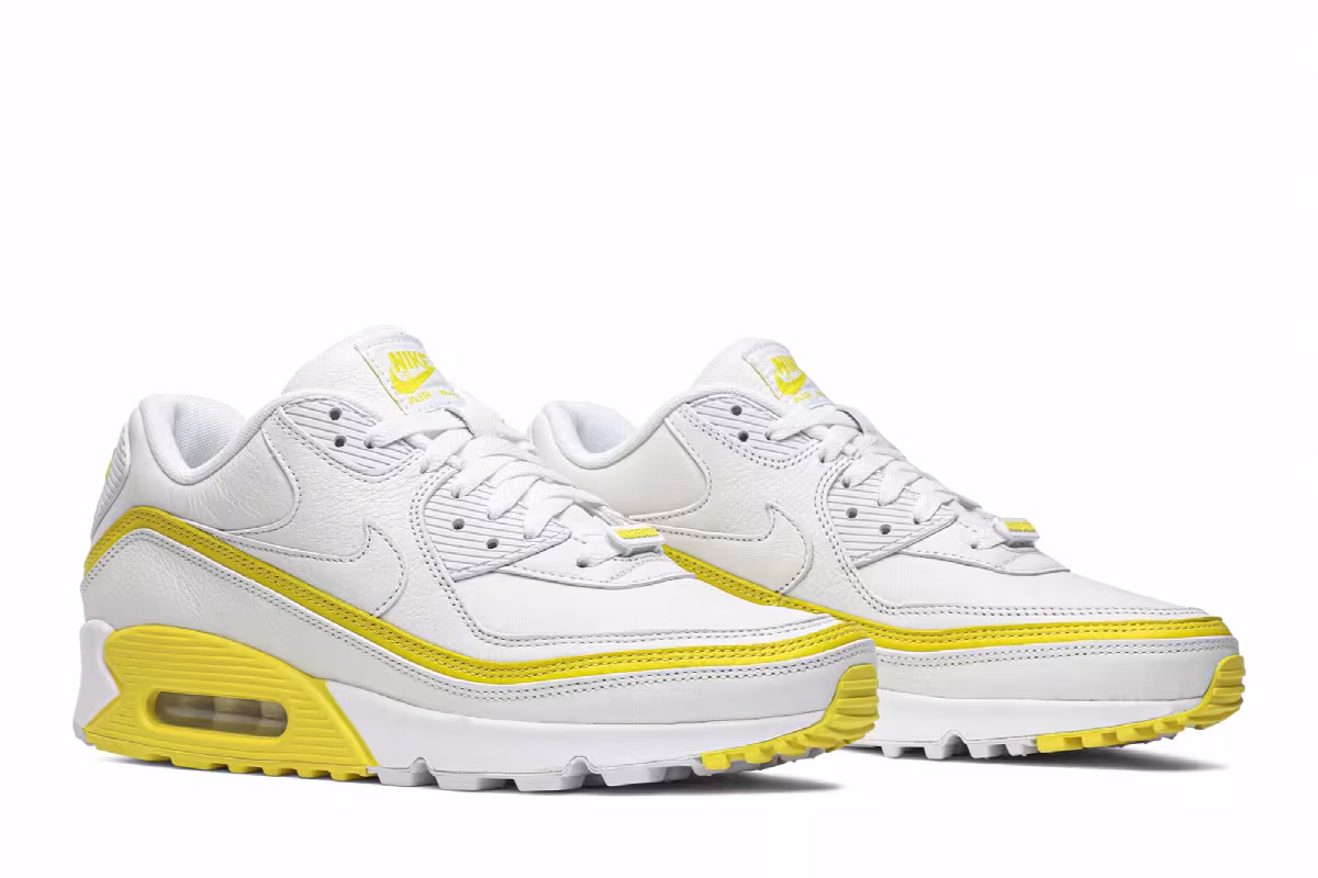 Undefeated x Nike Air Max 90 White Optic Yellow, view 9