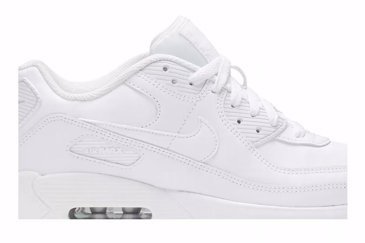 Nike Air Max 90 Leather GS White, view 3
