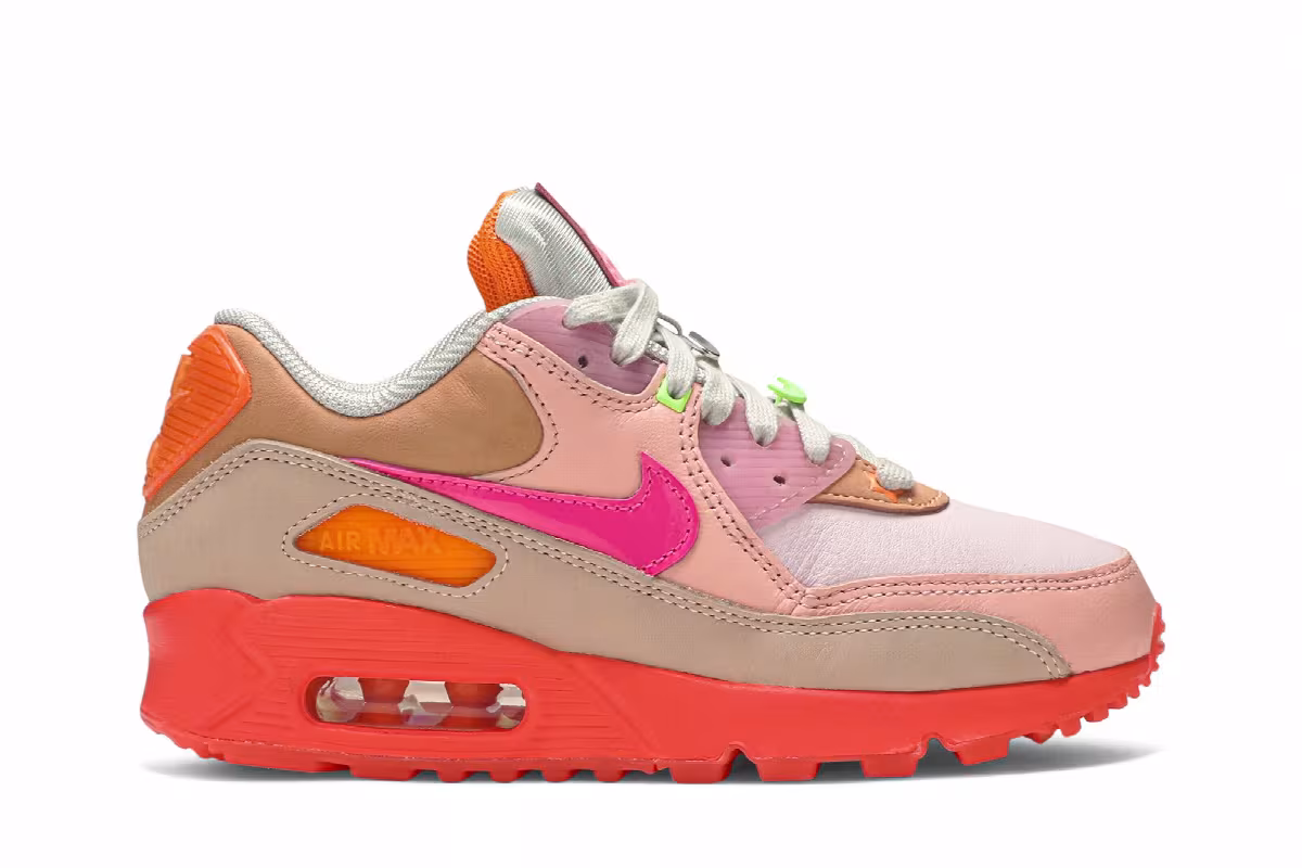 Nike Women's Air Max 90 Platinum Crimson, view 2