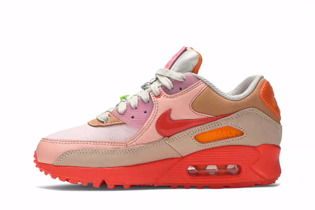 Nike Women's Air Max 90 Platinum Crimson, view 4