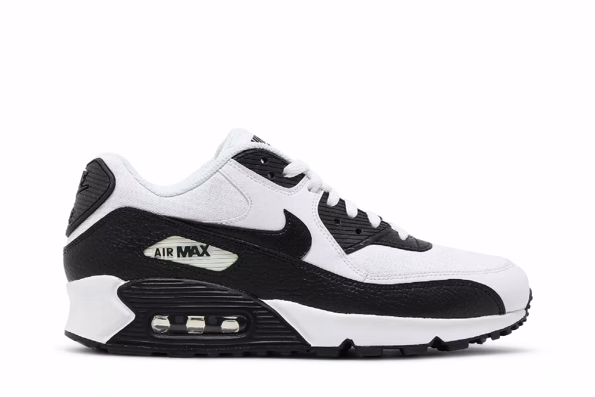 Nike Women's Air Max 90 White Black, view 2