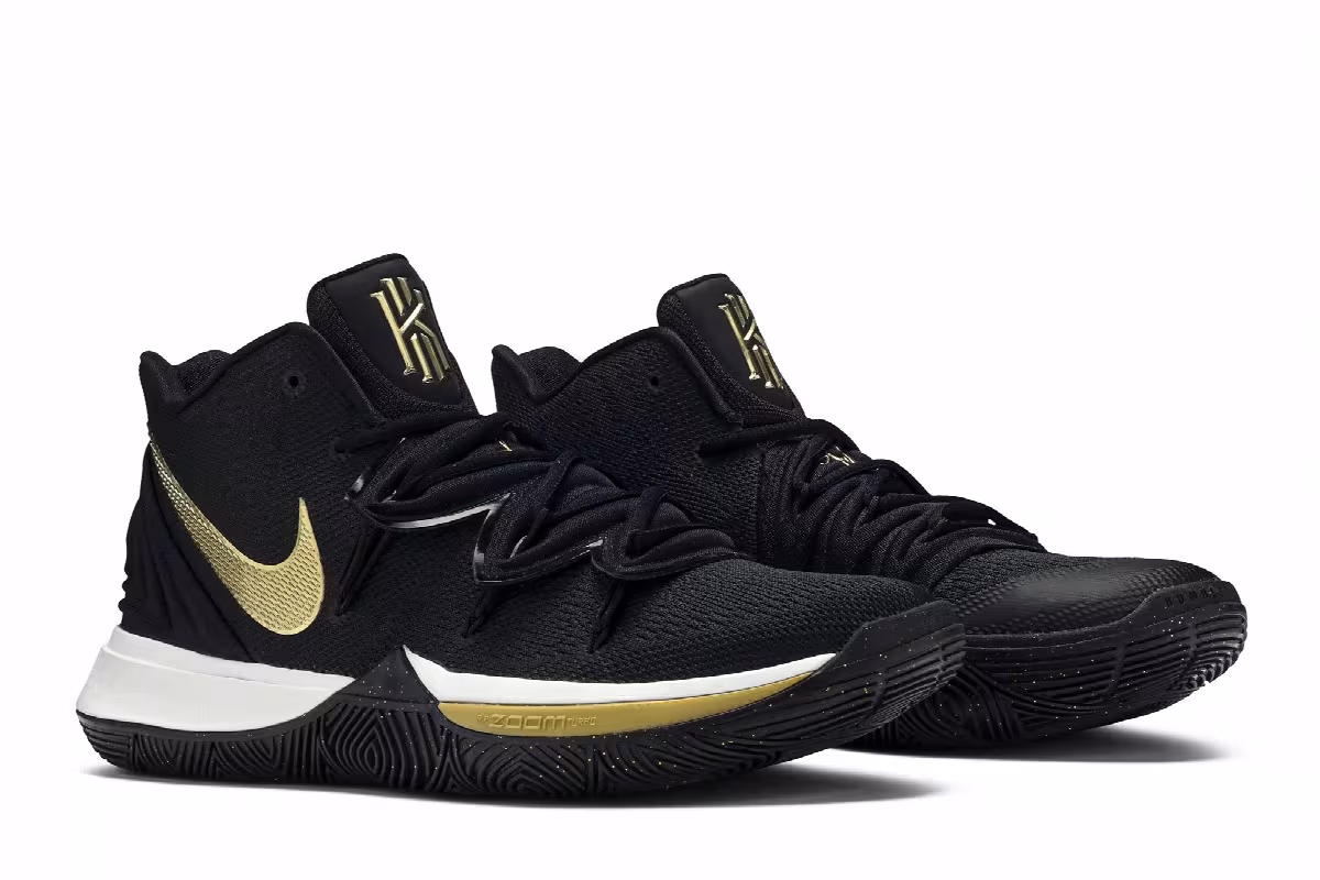 Nike Kyrie 5 Black Metallic Gold, view 9