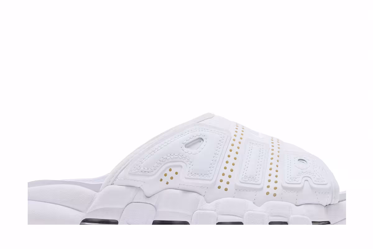 Nike Air More Uptempo Slide Triple White, view 3