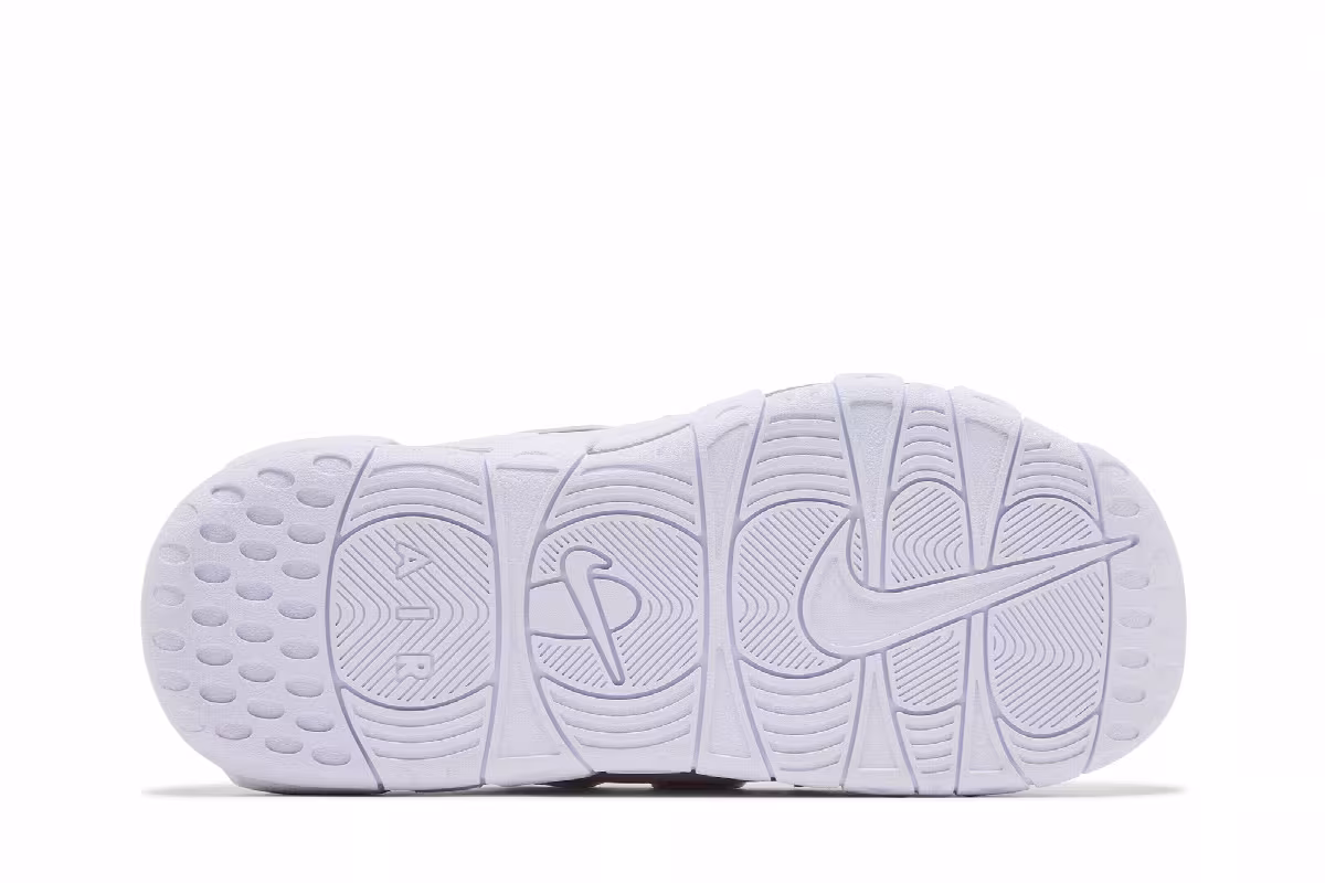 Nike Air More Uptempo Slide Triple White, view 5