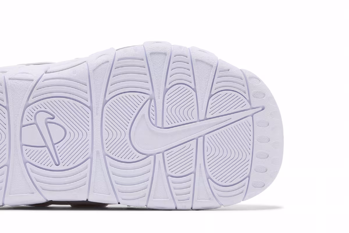 Nike Air More Uptempo Slide Triple White, view 6