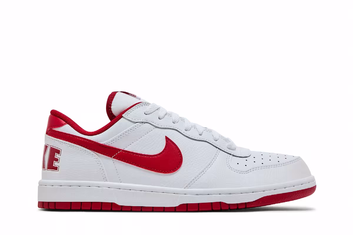 Big Nike Low White Gym Red, view 2
