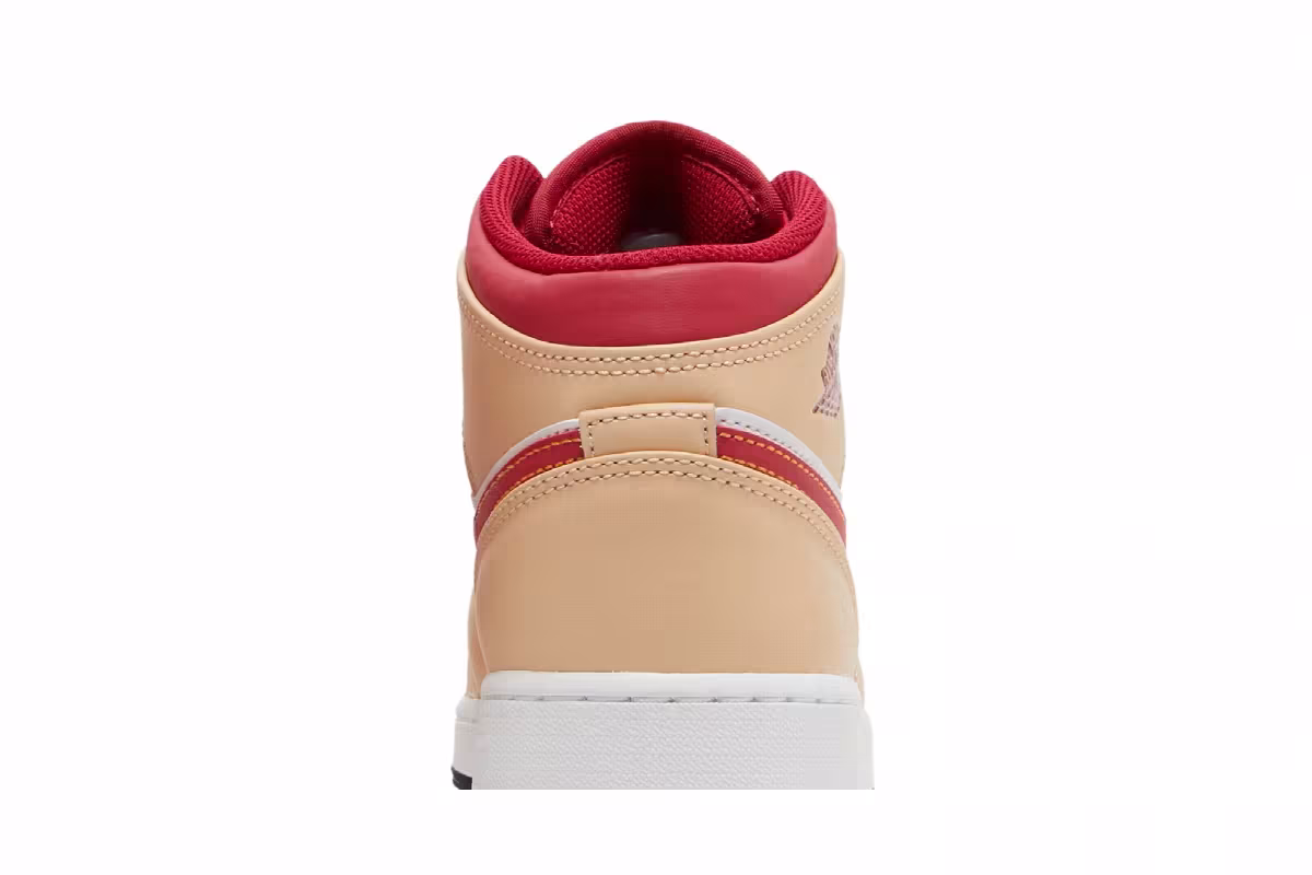 Air Jordan 1 Mid GS Light Curry Cardinal Red, view 8