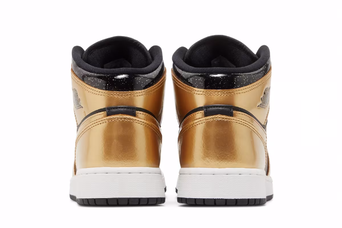 Air Jordan 1 Mid SE GS Metallic Gold Black, view 7