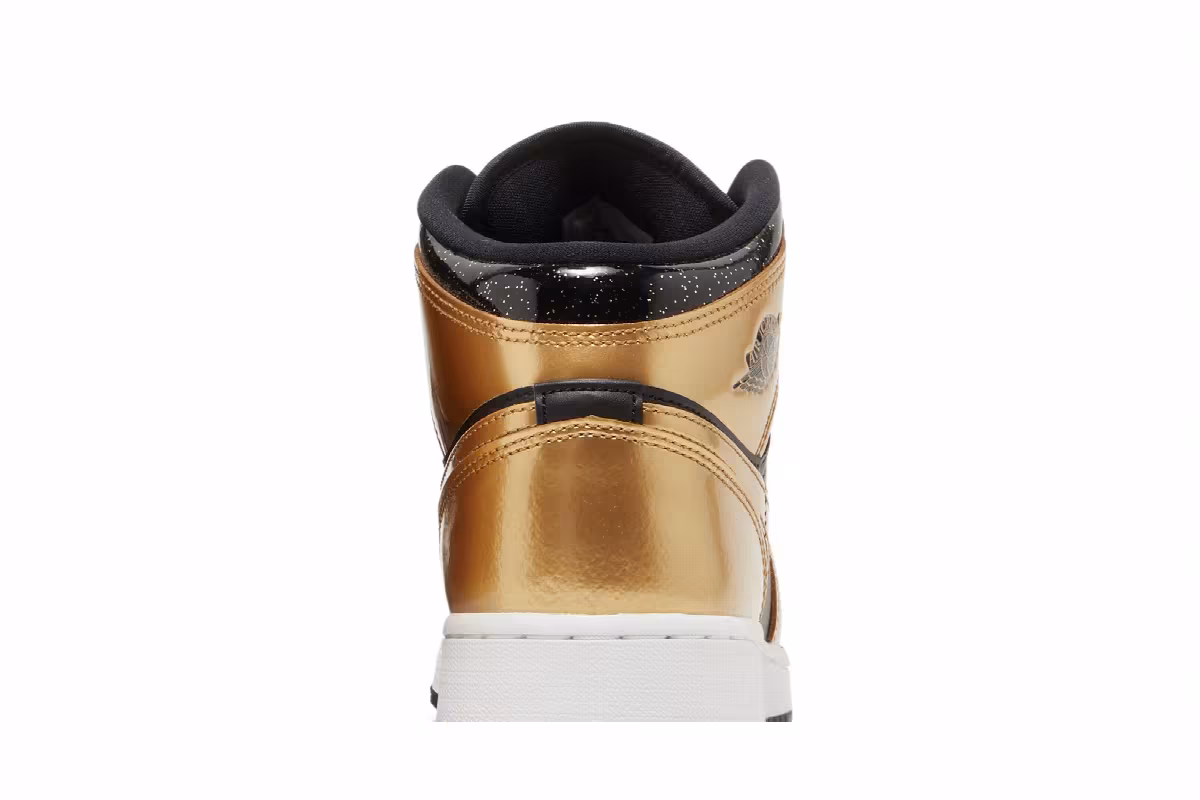 Air Jordan 1 Mid SE GS Metallic Gold Black, view 8