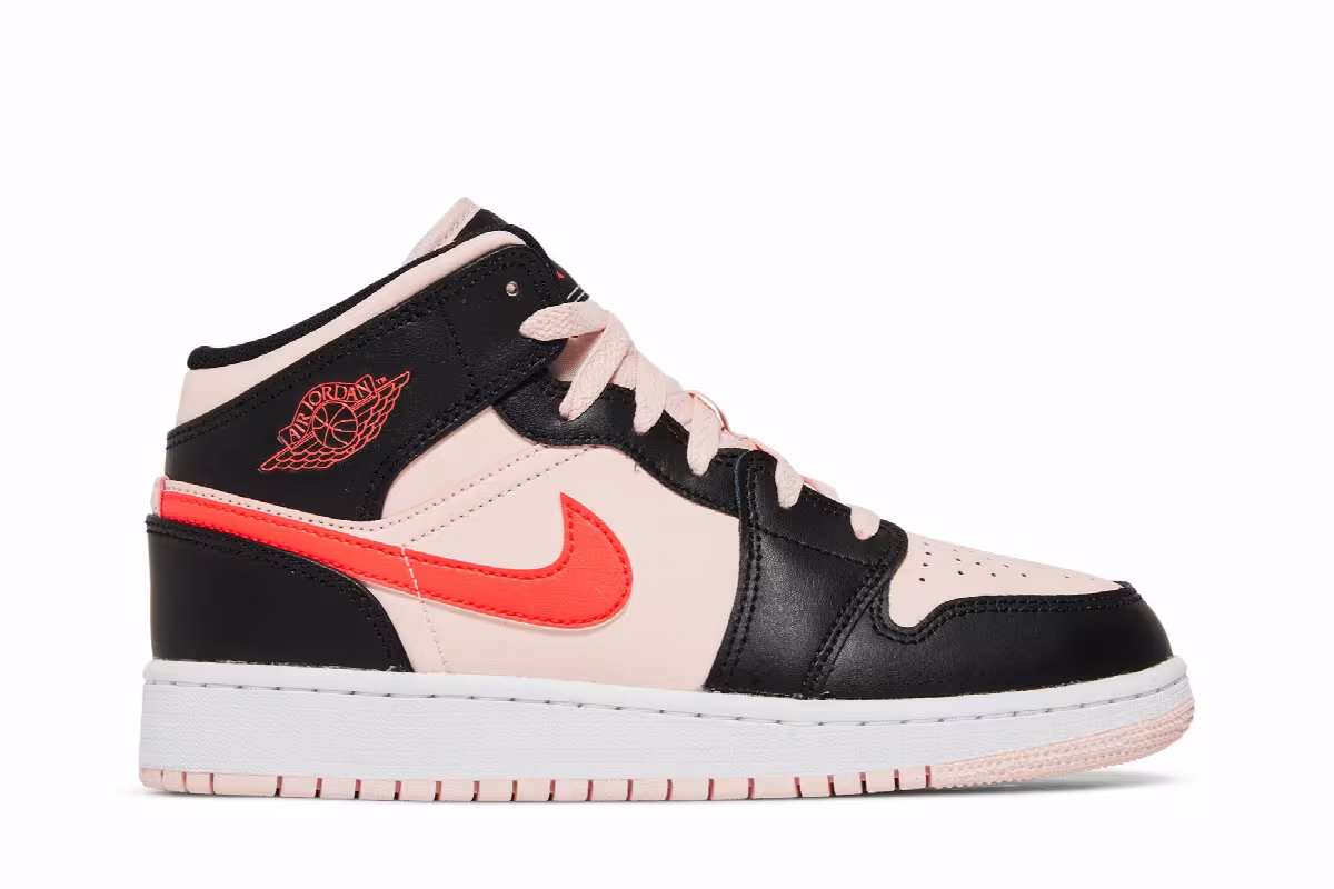 Air Jordan 1 Mid GS Black Pink Crimson, view 2