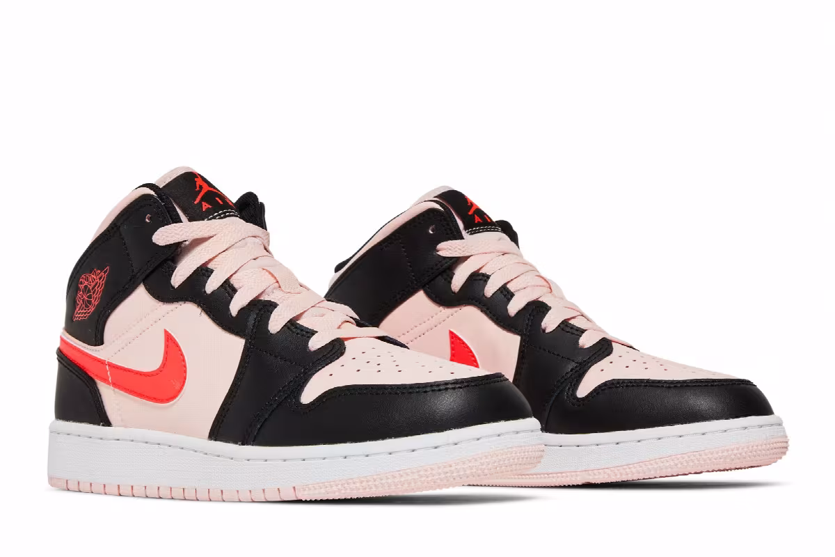 Air Jordan 1 Mid GS Black Pink Crimson, view 9