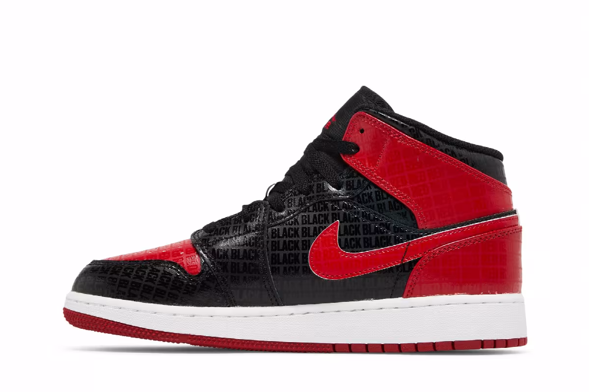 Air Jordan 1 Mid SS GS Black + Red = Bred, view 4