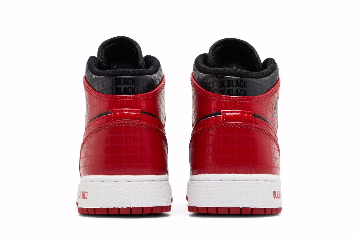 Air Jordan 1 Mid SS GS Black + Red = Bred, view 7
