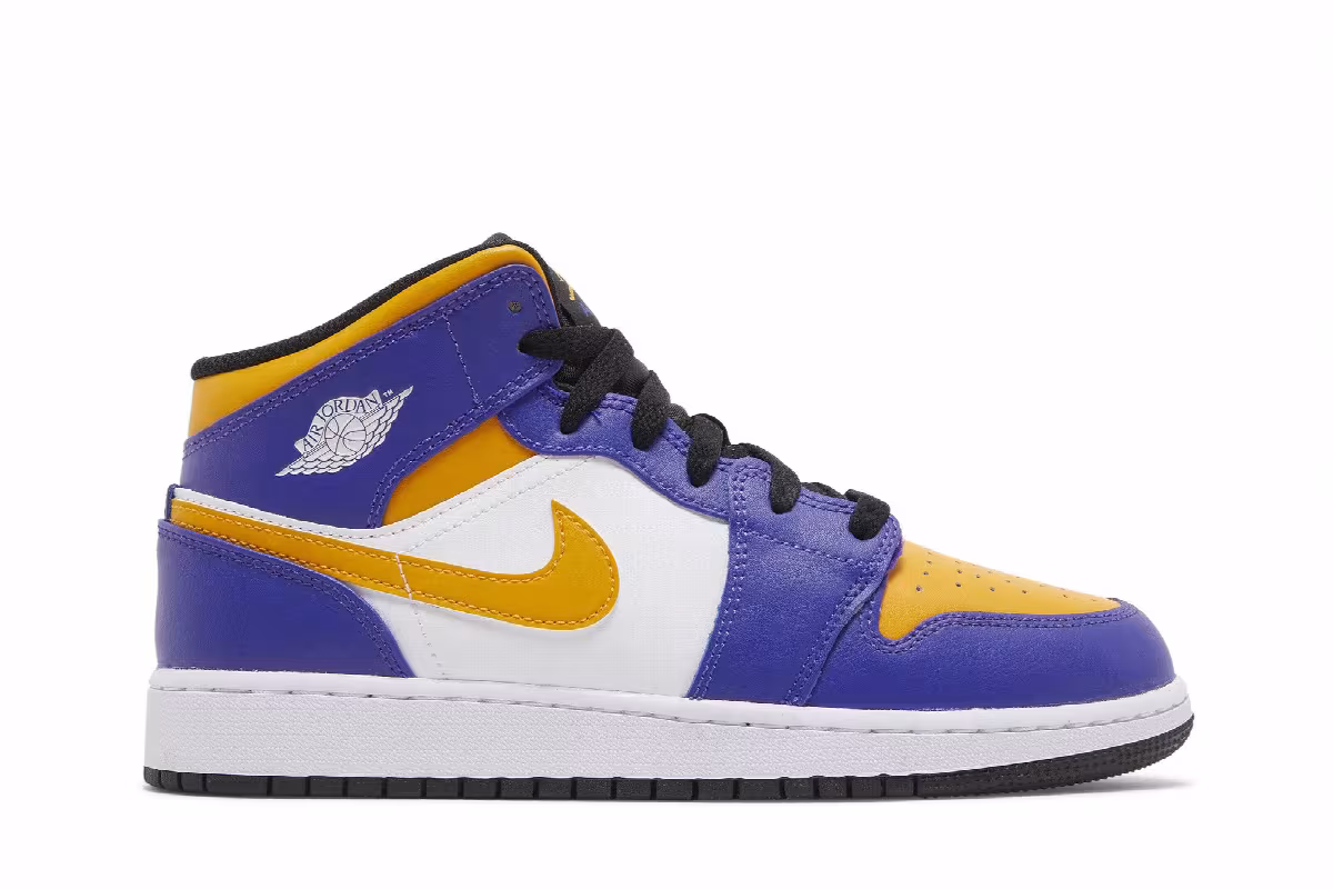Air Jordan 1 Mid GS Lakers, view 2