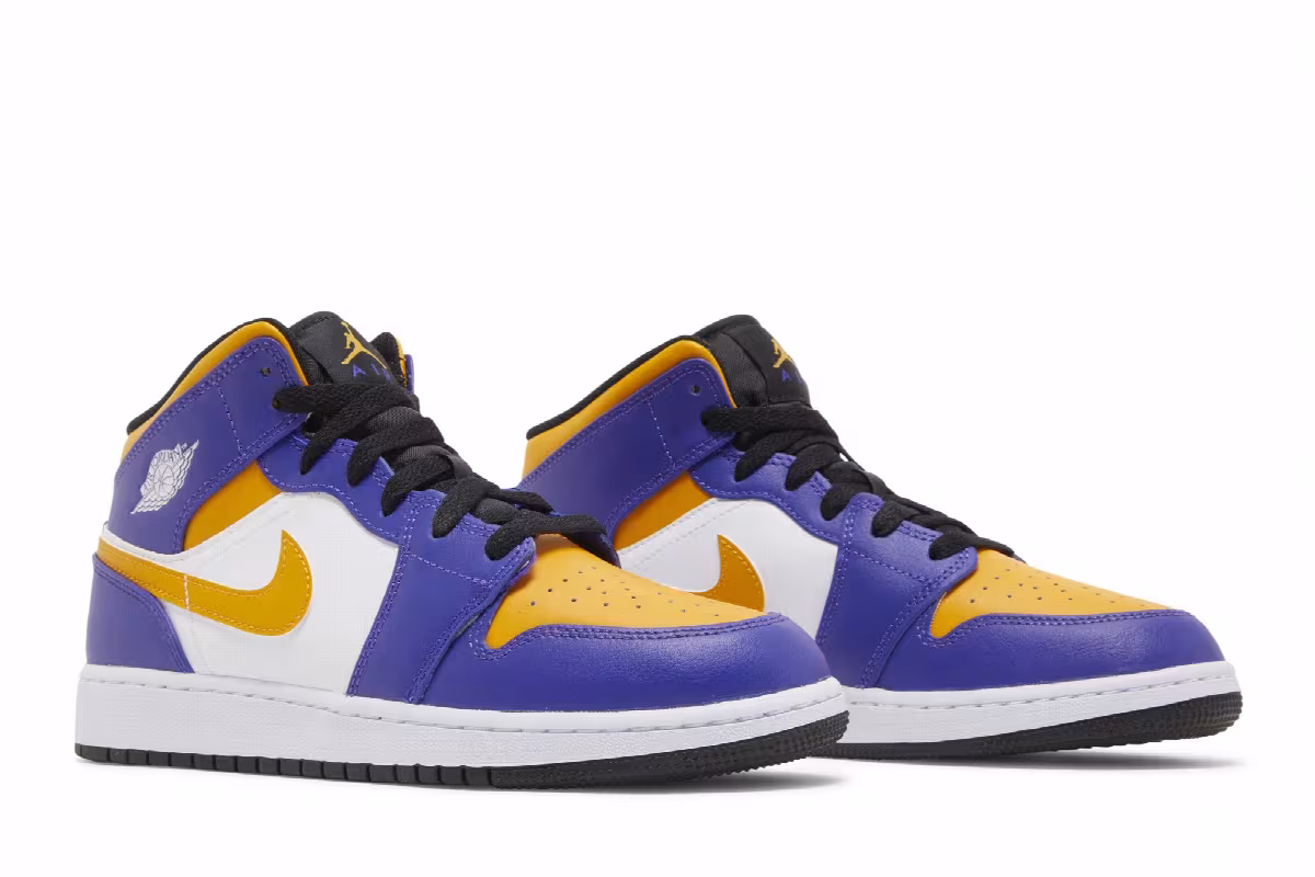 Air Jordan 1 Mid GS Lakers, view 9
