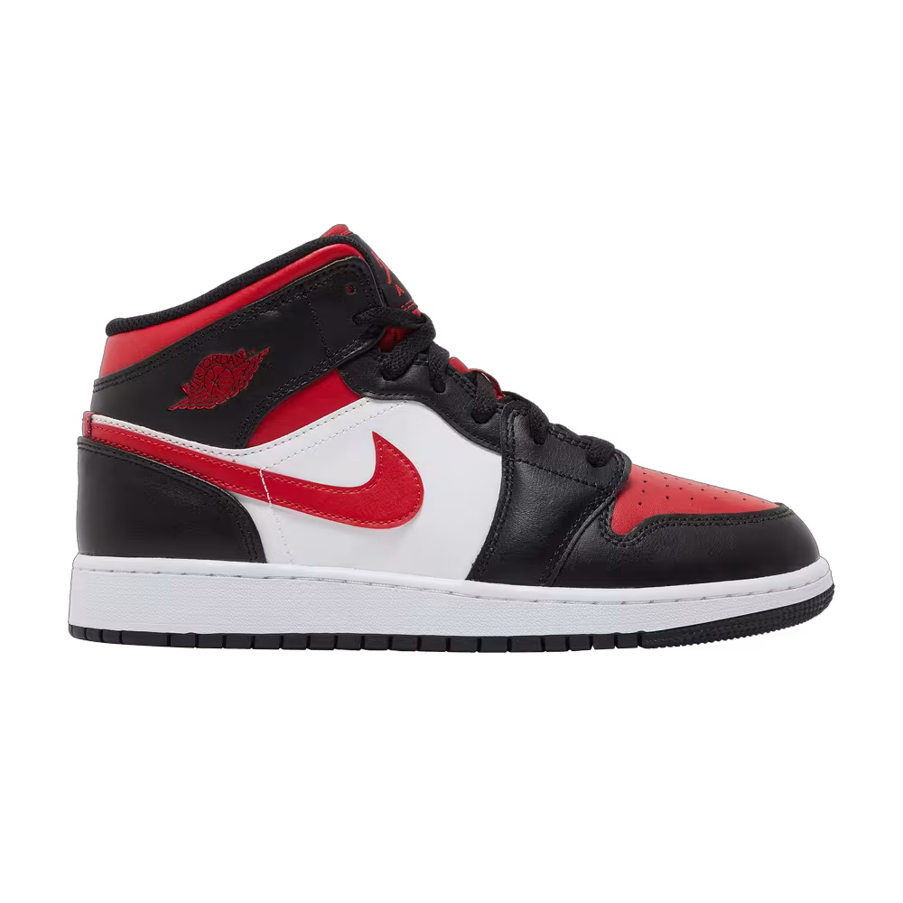 Air Jordan 1 Mid GS Black Fire Red