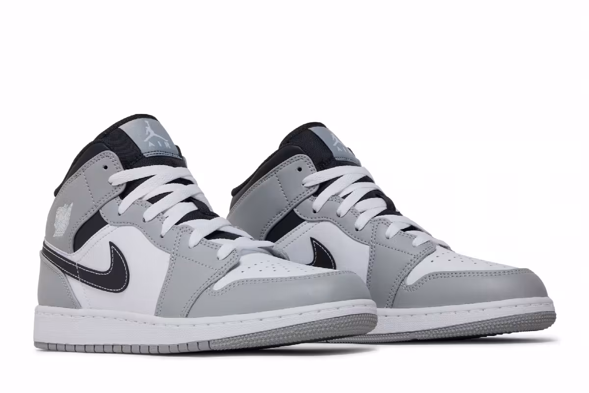 Air Jordan 1 Mid GS Light Smoke Grey, view 9