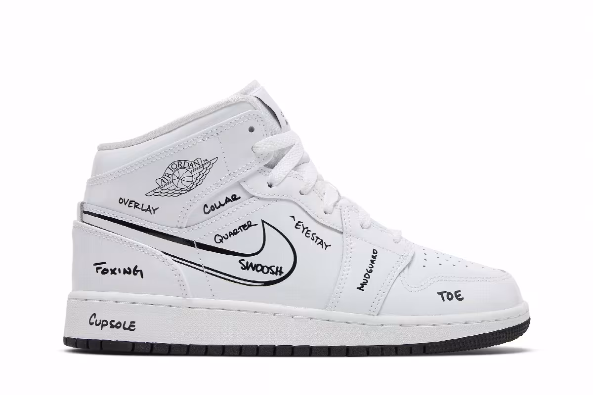 Air Jordan 1 Mid GS Schematic, view 2