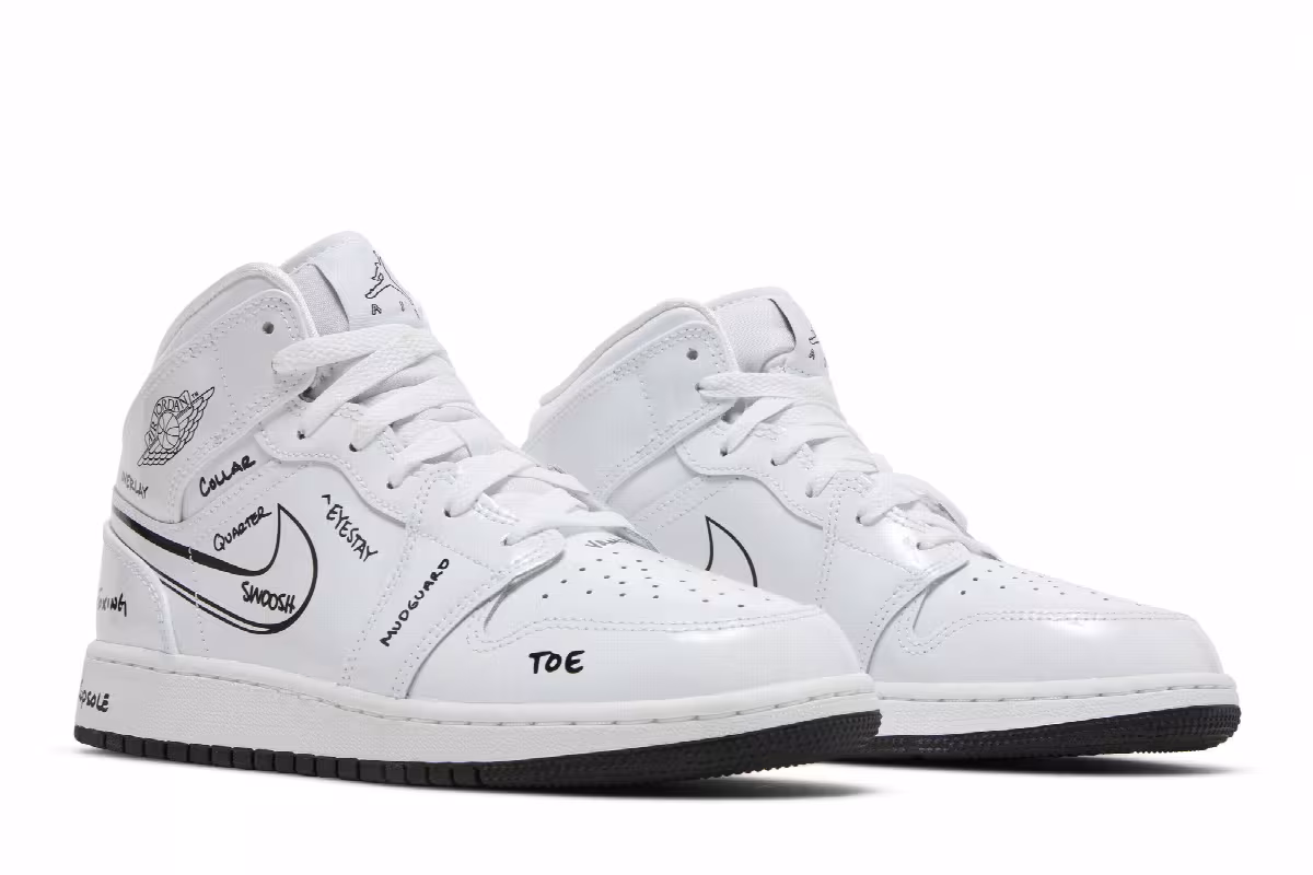 Air Jordan 1 Mid GS Schematic, view 9