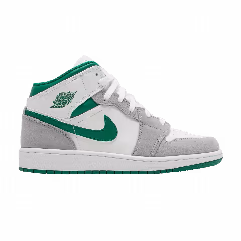 Air Jordan 1 Mid SE GS 'Grey Pine Green'