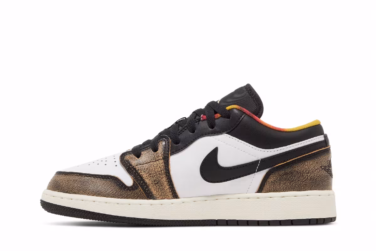 Air Jordan 1 Low SE GS Wear-Away - Tan, view 4