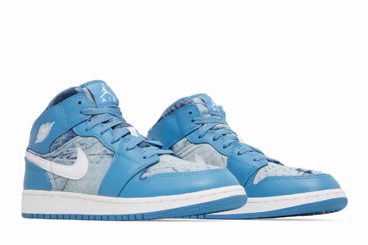 Air Jordan 1 Mid GS Washed Denim, view 9