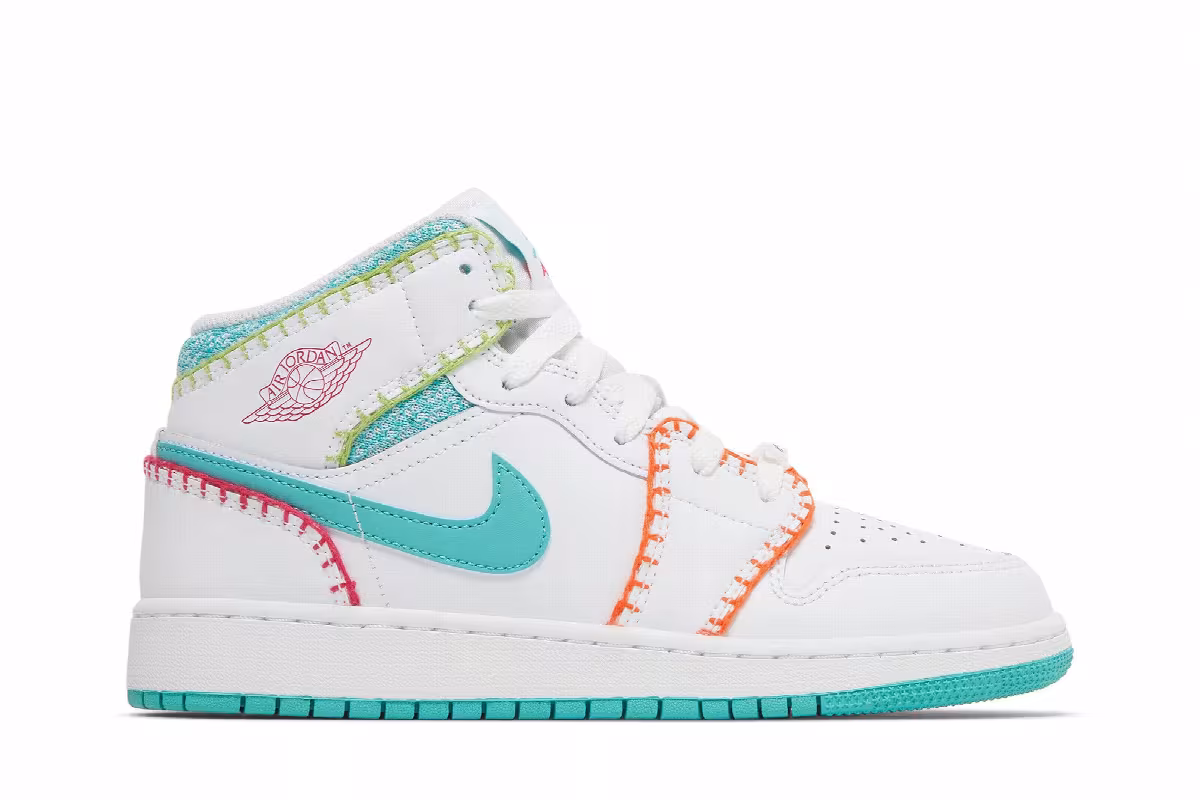 Air Jordan 1 Mid SE GS Multi Knit, view 2