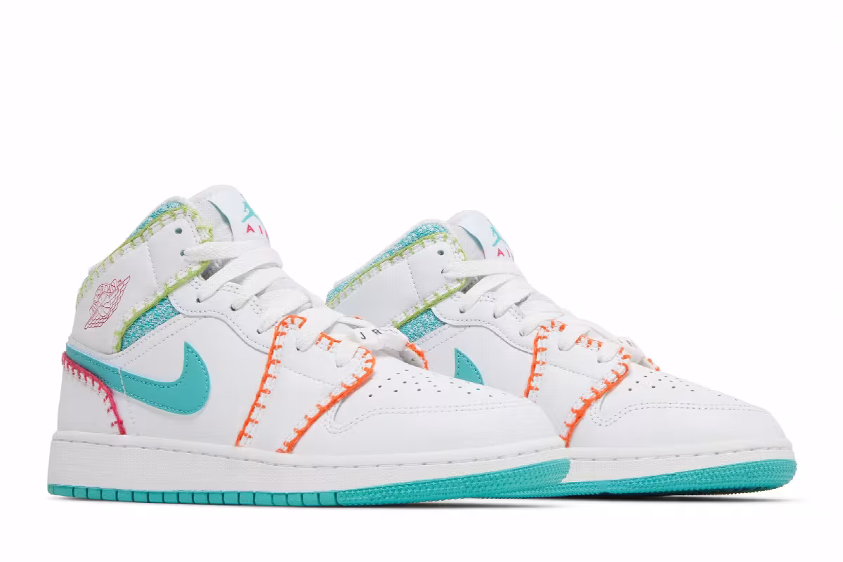 Air Jordan 1 Mid SE GS Multi Knit, view 9