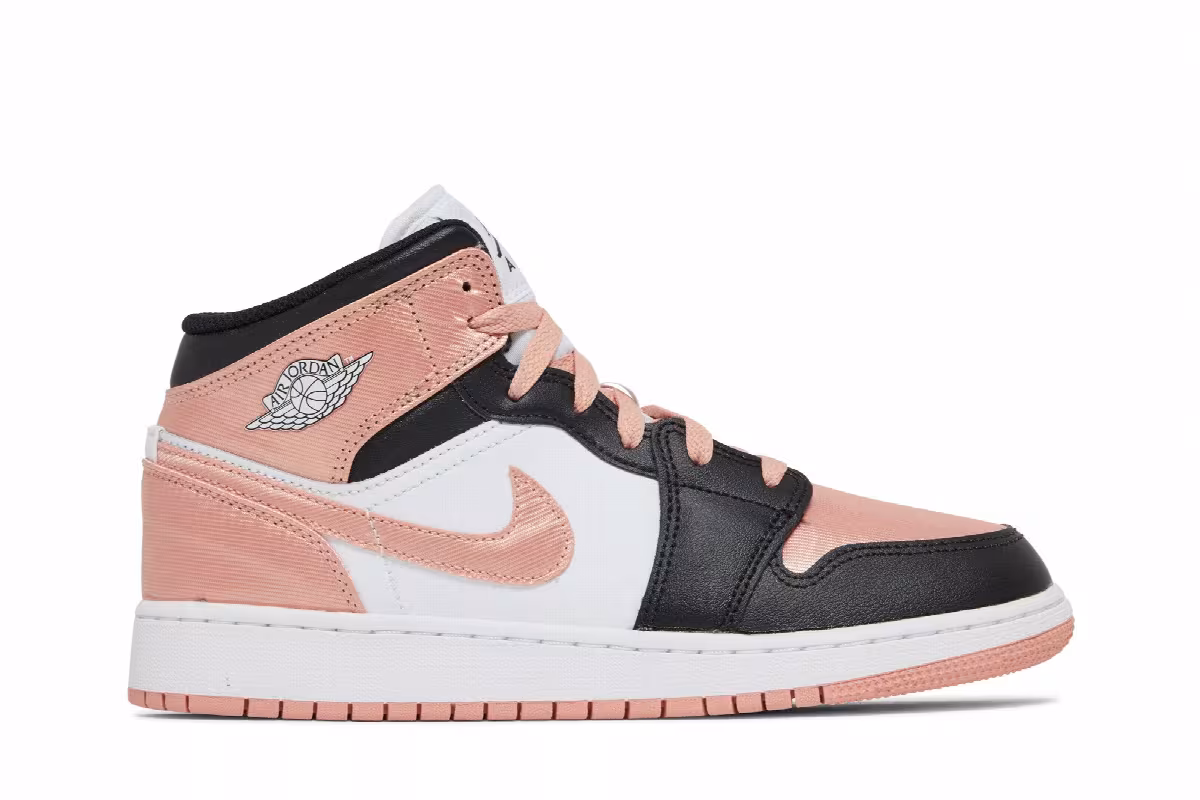 Air Jordan 1 Mid GS White Light Madder Root, view 2