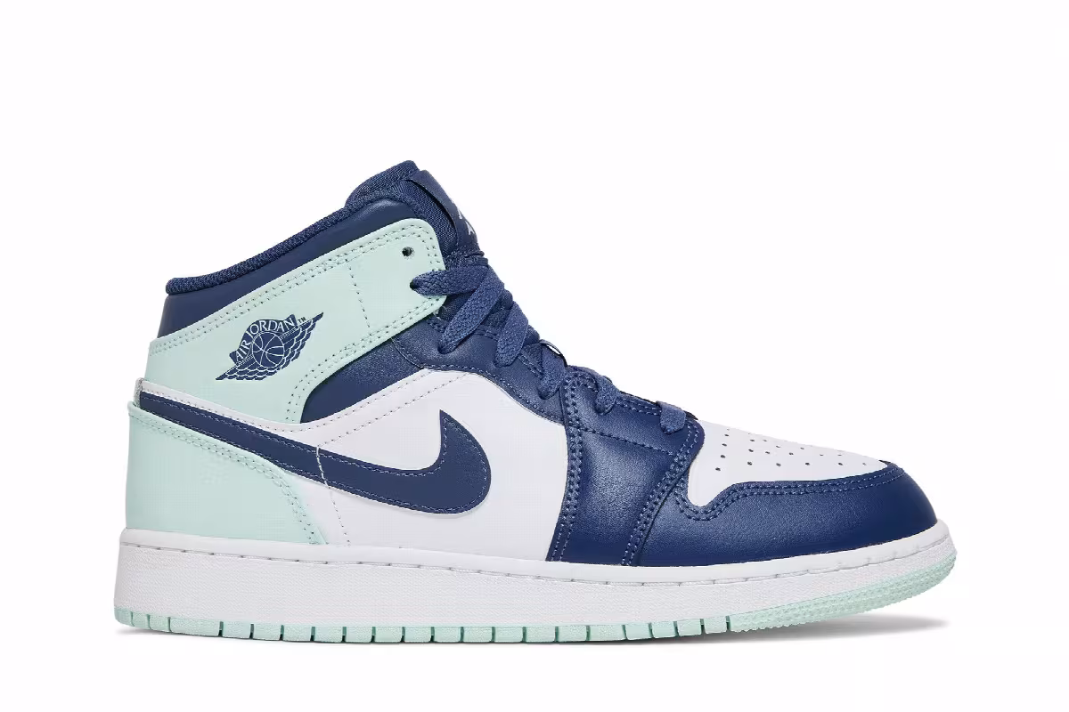 Air Jordan 1 Mid GS Blue Mint, view 2