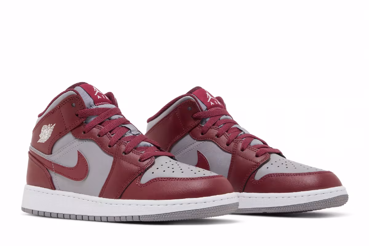 Air Jordan 1 Mid GS Cherrywood Red, view 9