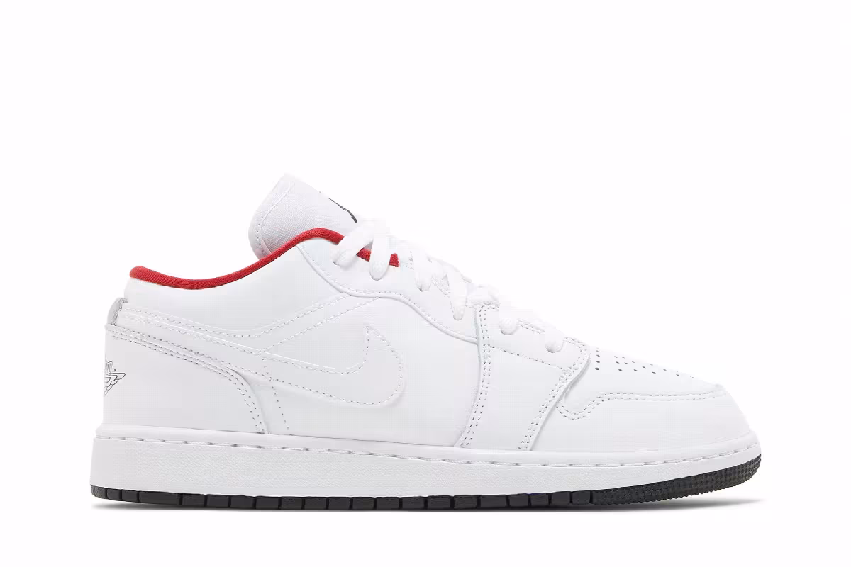 Air Jordan 1 Low GS White Gym Red, view 2