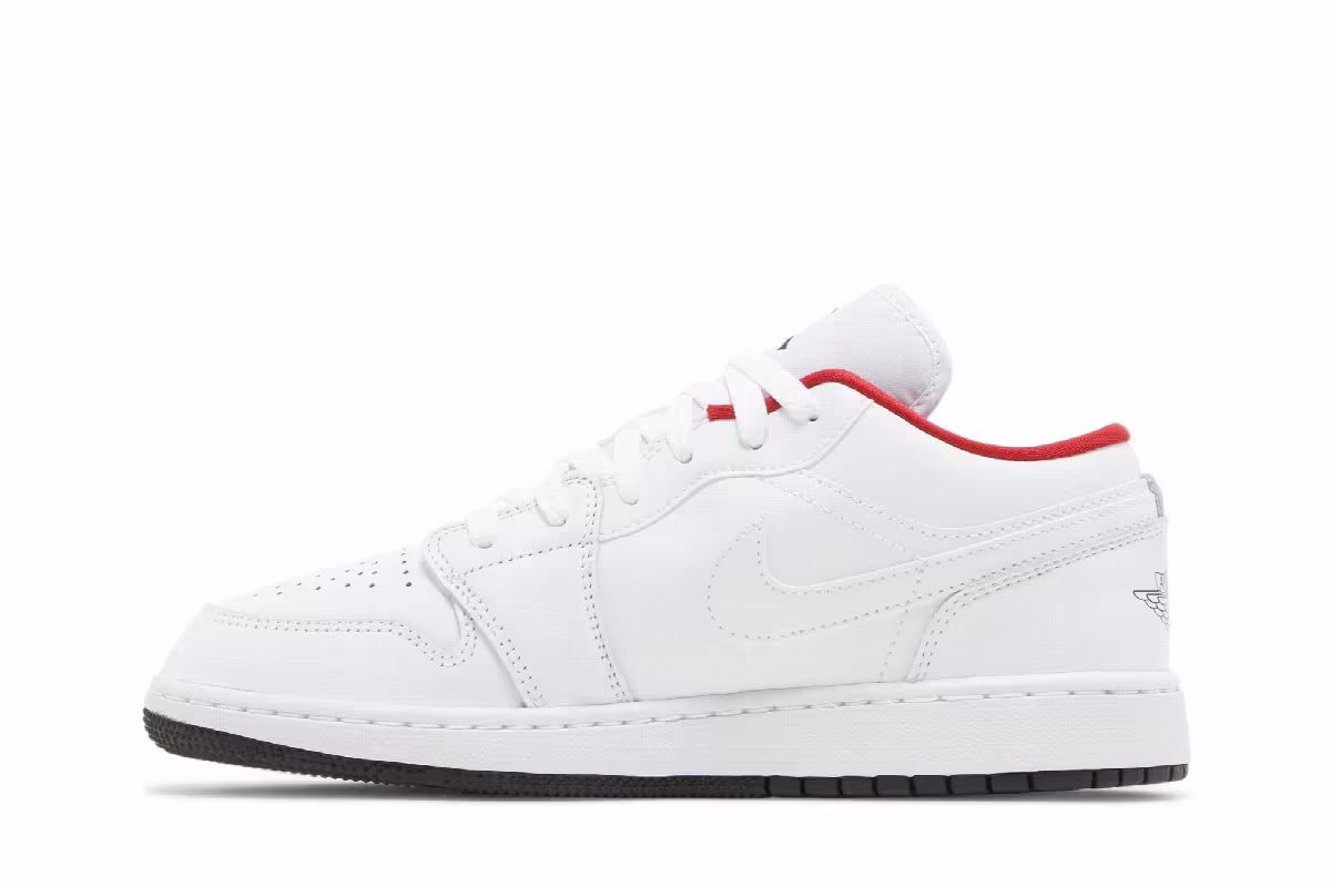 Air Jordan 1 Low GS White Gym Red, view 4