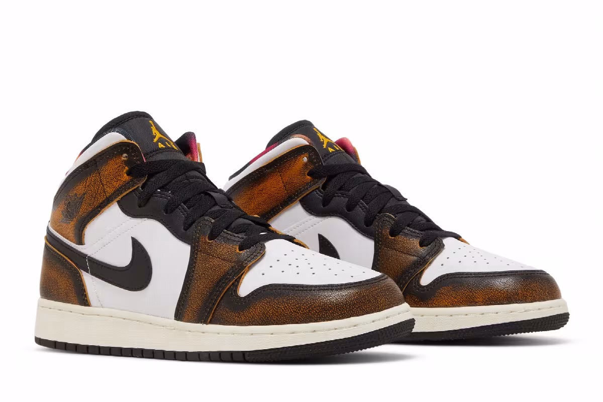 Air Jordan 1 Mid SE GS Wear-Away - Taxi, view 9