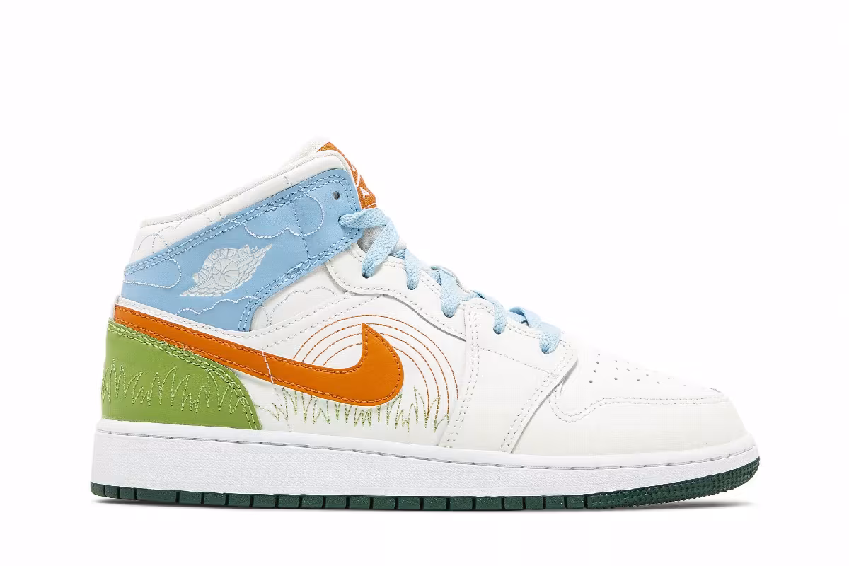 Air Jordan 1 Mid SE GS Stitch, view 2