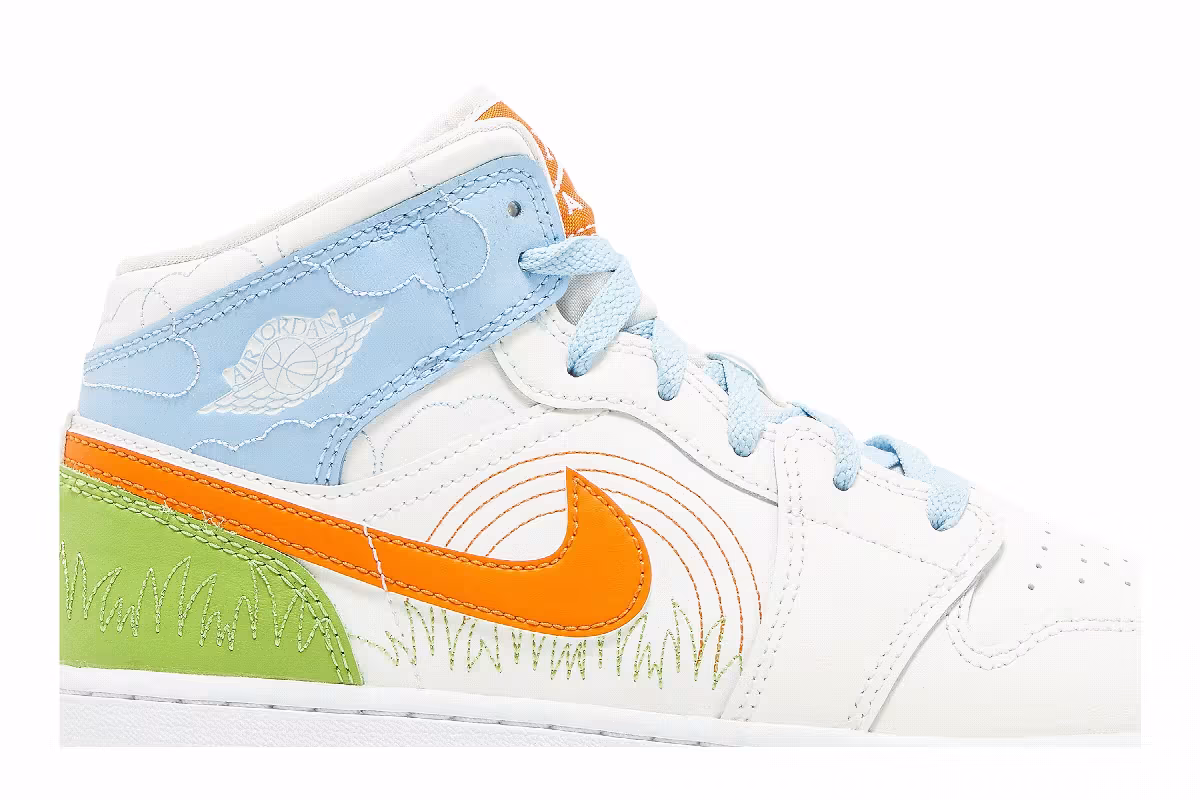 Air Jordan 1 Mid SE GS Stitch, view 3