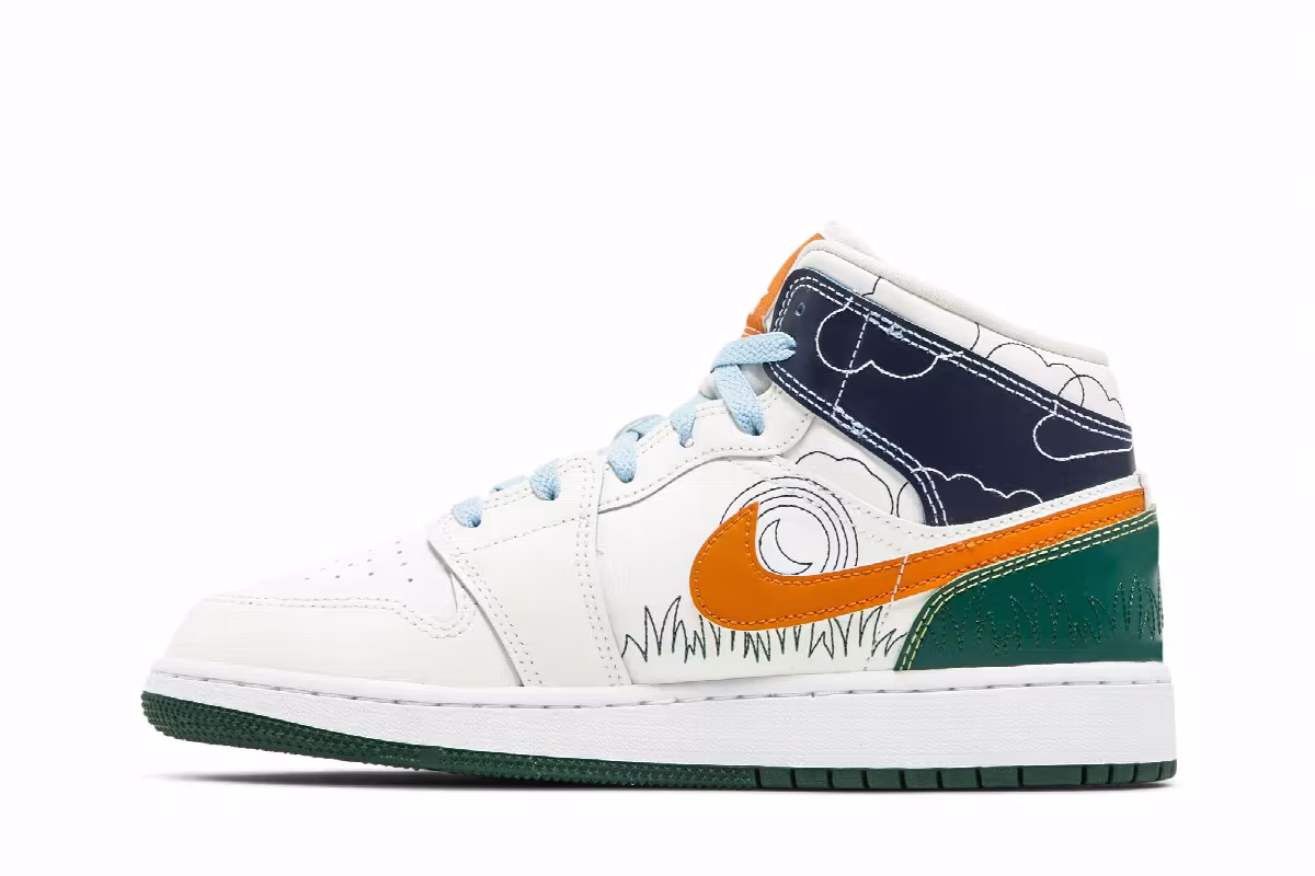 Air Jordan 1 Mid SE GS Stitch, view 4