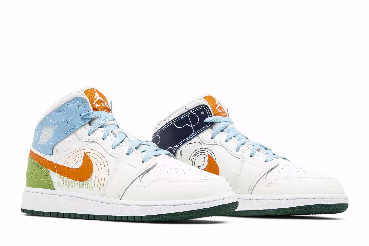 Air Jordan 1 Mid SE GS Stitch, view 9