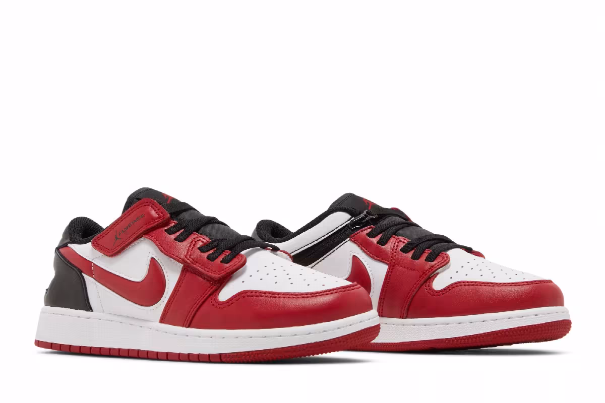Air Jordan 1 Low FlyEase GS White Gym Red, view 9